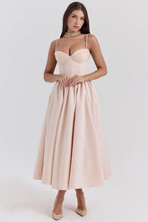 Perfect-Peach Satin Corset and Skirt - SALE