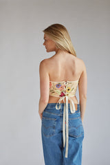 Marigold Strapless Floral Lace Corset Top